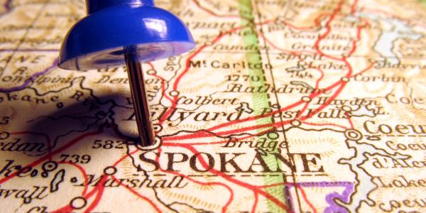 Map of Washington with pin in it.